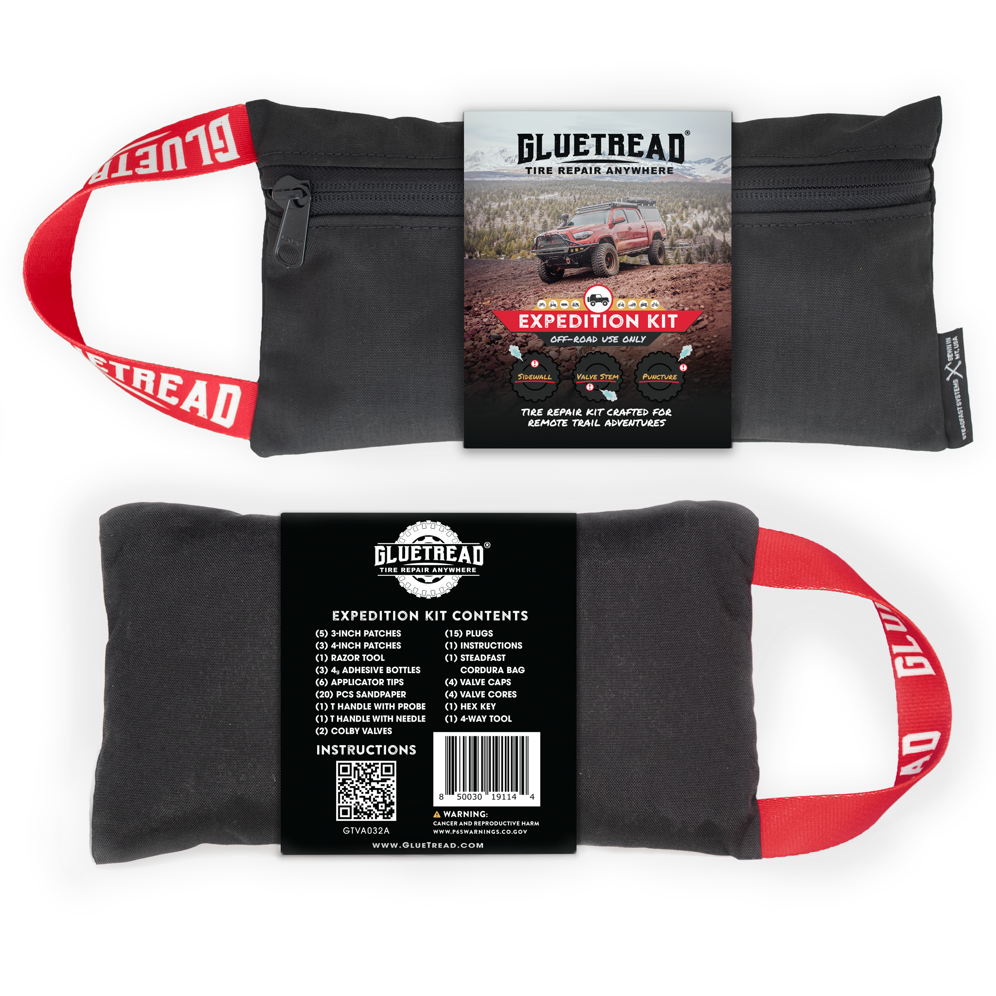 heavy duty black bag repair kit for sidewall valve stem puncture tire fix