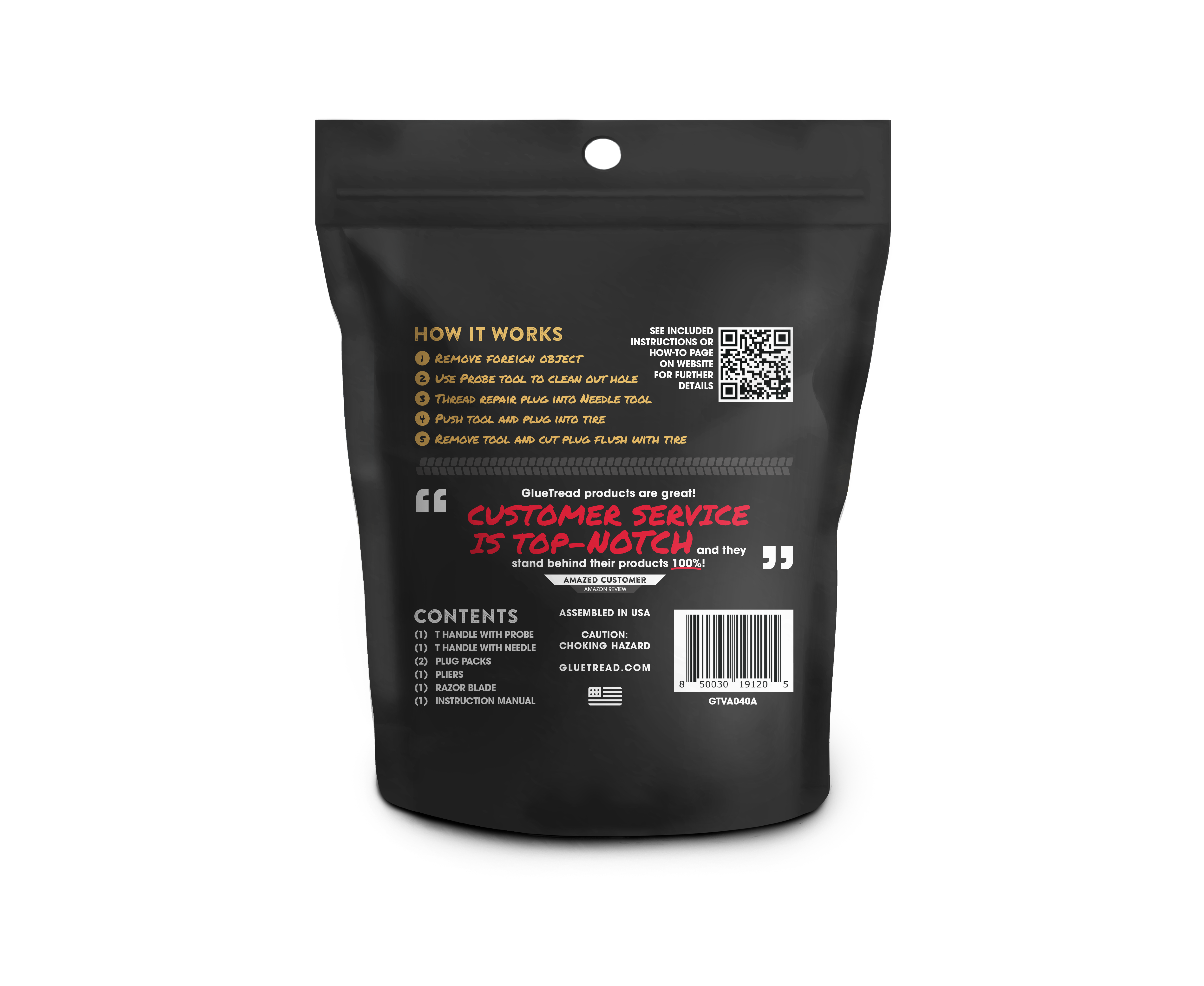 Instructions for repairing puncture using plugs