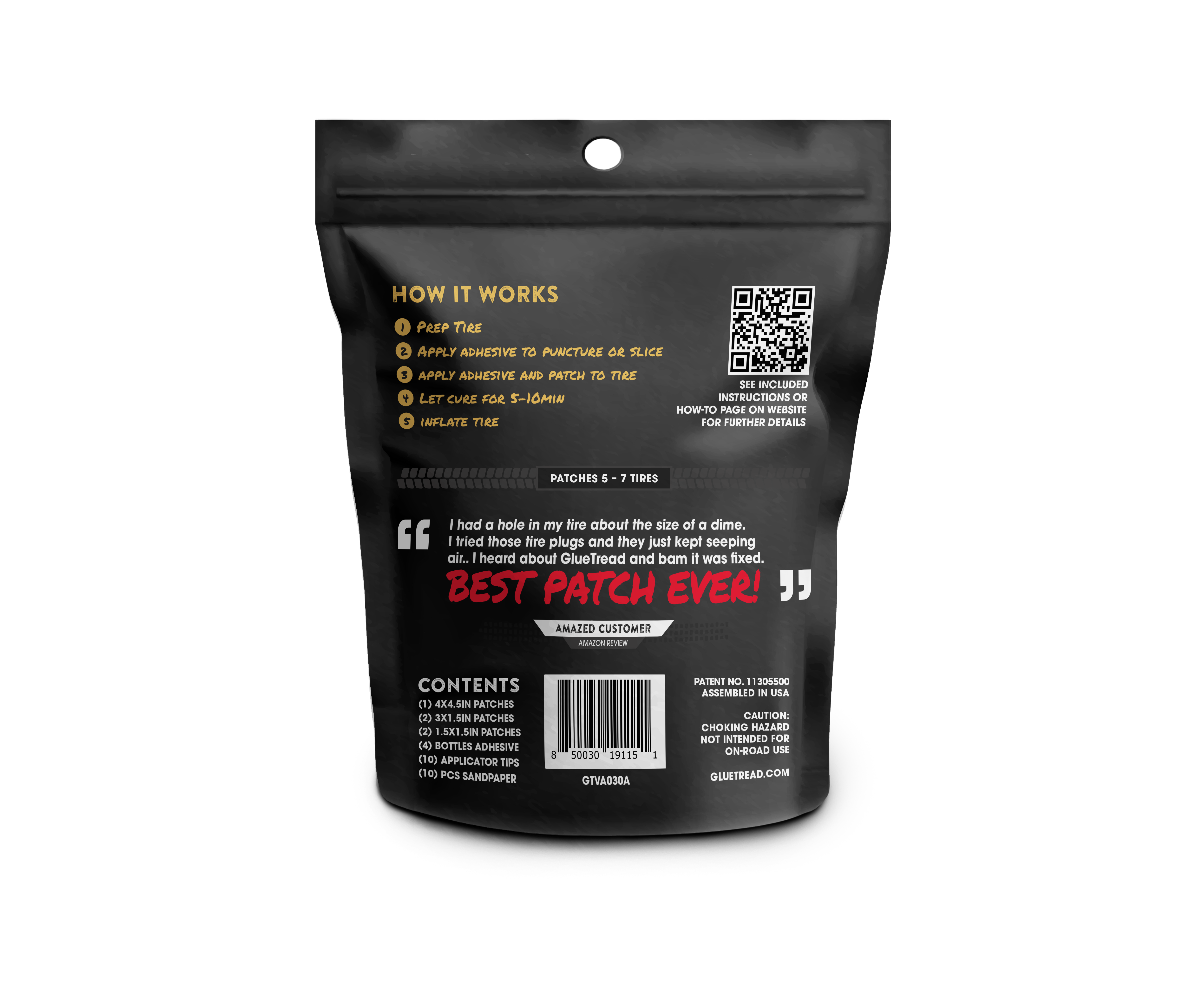 GlueTread SxS sidewall tire repair kit for off-road vehicles